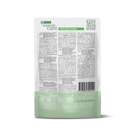 Nature's Protection Superior Care Superior Care White Dogs Topper Caini Adulti cu Ton si Biban in Sos 70g - imagine 2