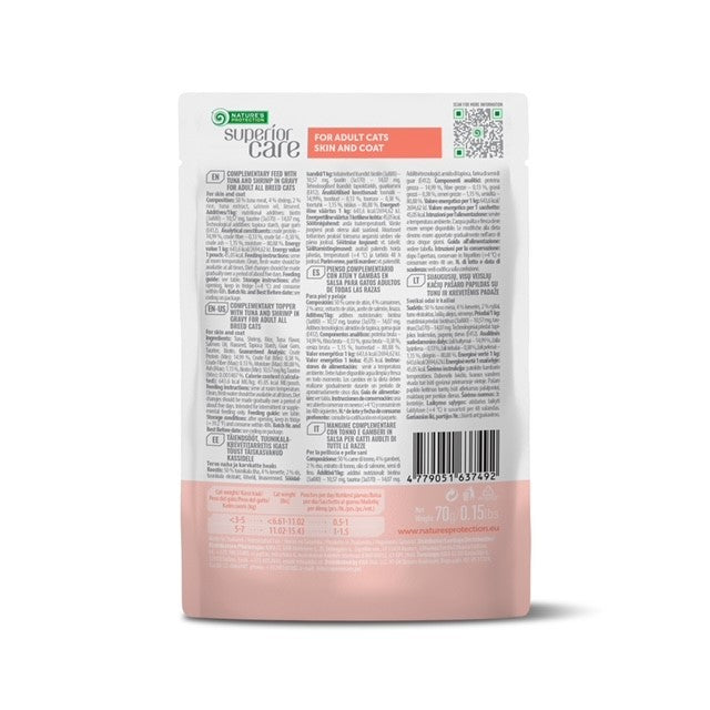 Nature's Protection Superior Care Superior Care Topper Adult Cat pentru Piele si Blana cu Ton si Creveti 70g - imagine 2