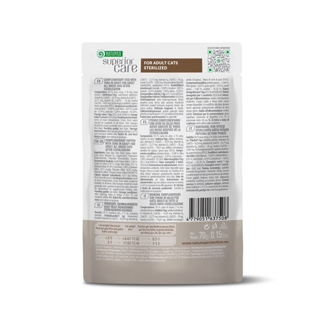 Nature's Protection Superior Care Superior Care Topper Adult Cat Sterilised cu Ton 70g - imagine 2