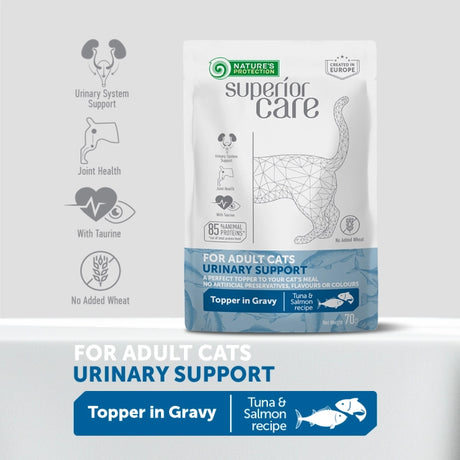 Nature's Protection Superior Care Superior Care Topper Adult Cat Urinary cu Ton si Somon 70g - imagine 3
