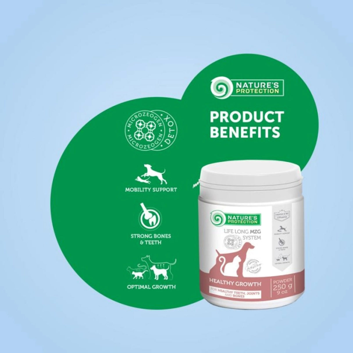 Nature's Protection Nature's Protection Healthy Growth Formula, Dogs and Cats, Teeth, Joints&Bones 250G - imagine 3
