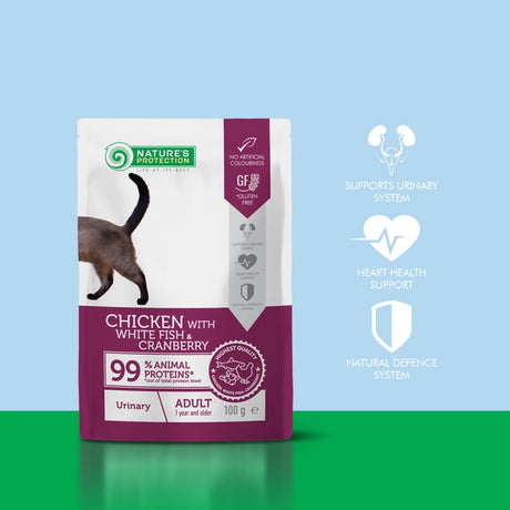 Nature's Protection Nature's Protection Pisica Adulta Urinary Plic cu Pui, Peste Alb si Merisoare - imagine 2