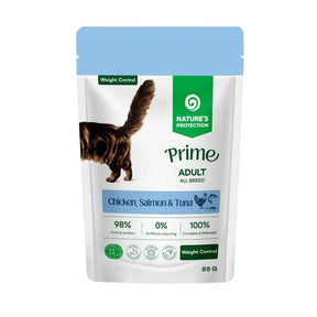 Nature's Protection Prime Cat Weight Control cu Pui, Somon si Ton 85 Gr