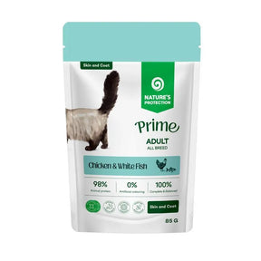 Nature's Protection Prime cu Pui si Peste Alb pentru Pisici 85 Gr