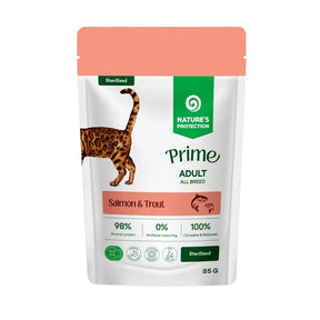 Nature's Protection Prime cu Somon si Pastrav pentru Pisici Sterilizate 85 Gr