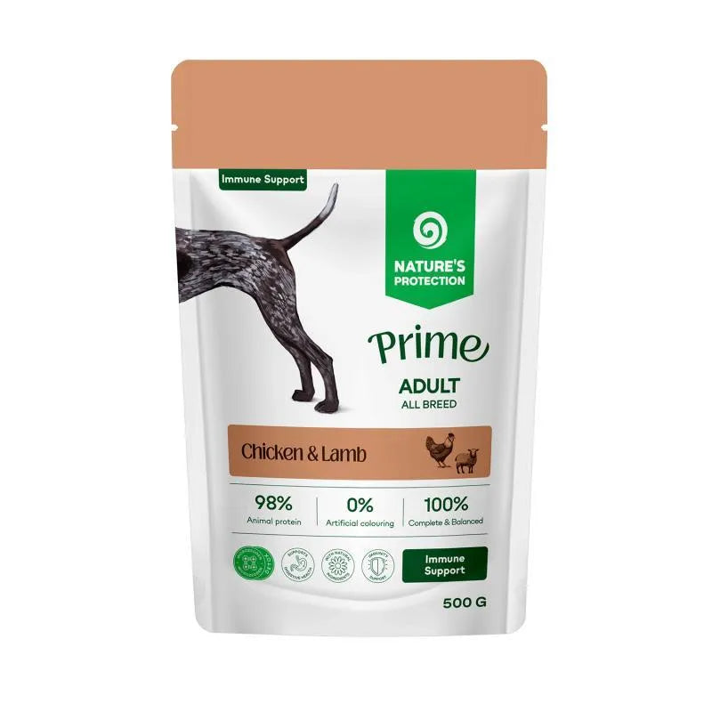 Nature's Protection Prime Dog Adult cu Pui si Miel in Sos 500 Gr