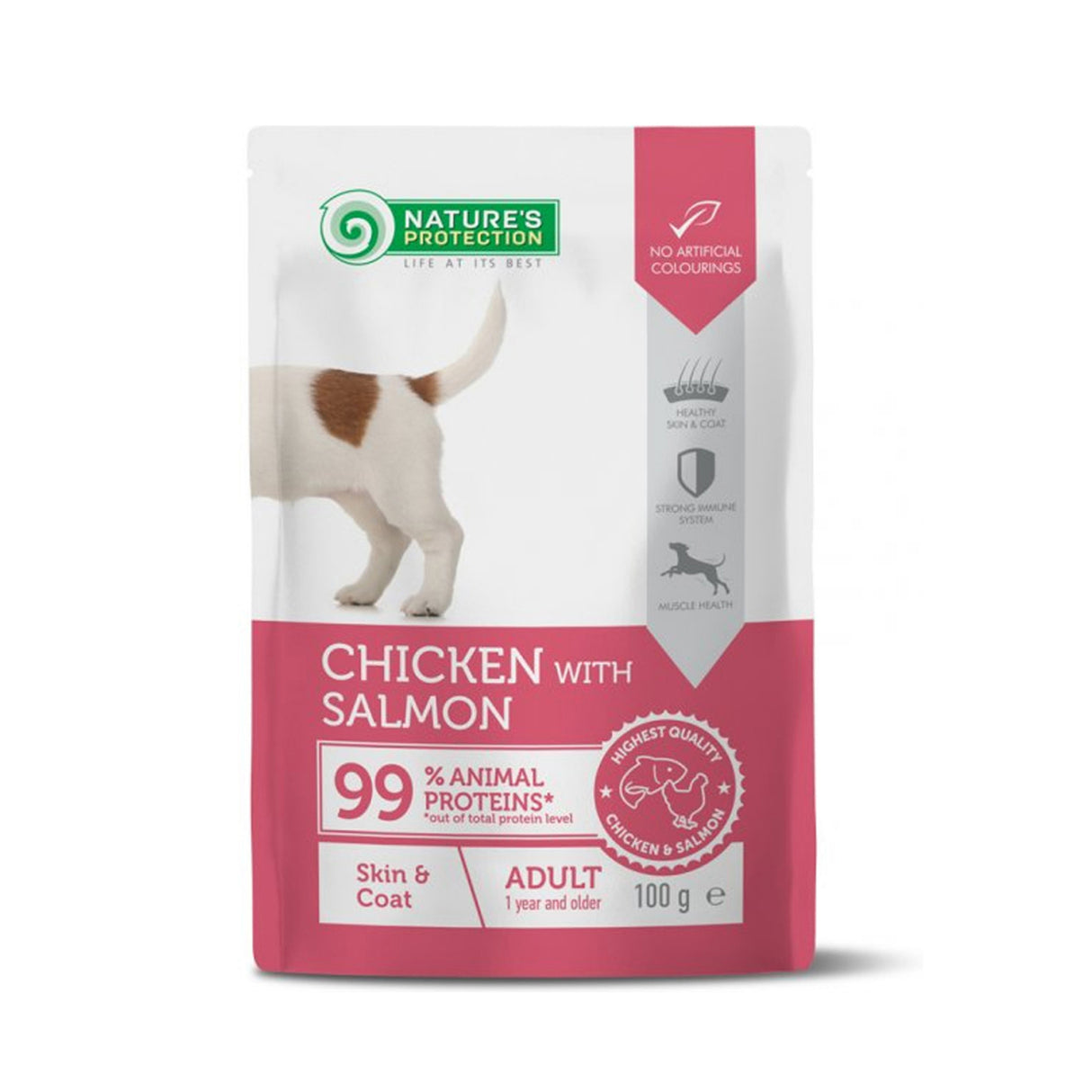 Nature's Protection Gustari Pentru Caini Blana Alba de Toate Rasele cu Ton si Biban 70g