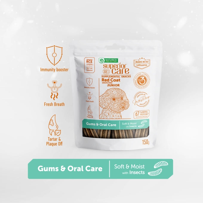 Nature's Protection Superior Care Superior Care Red Coat Snack Grain Free Gums&Oral Care cu Insecte pentru Caini Juniori - imagine 2