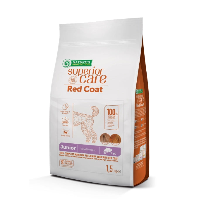 Nature's Protection Superior Care Superior Care Red Coat Grain Free Junior Small&Mini Breeds cu Somon - imagine 1