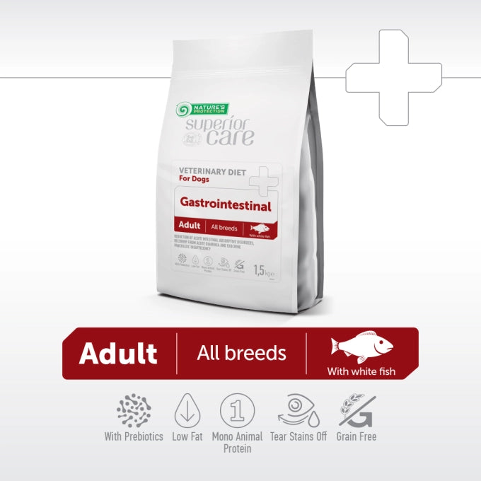Nature's Protection Superior Care Superior Care Veterinary Diet Gastrointestinal Adult All Breeds cu Peste Alb - imagine 3
