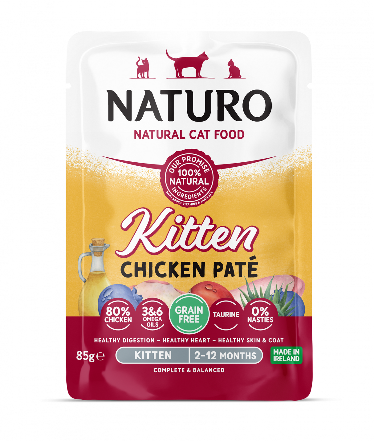 Naturo Naturo Kitten Grain Free Mousse cu Carne Pui 85g - imagine 1
