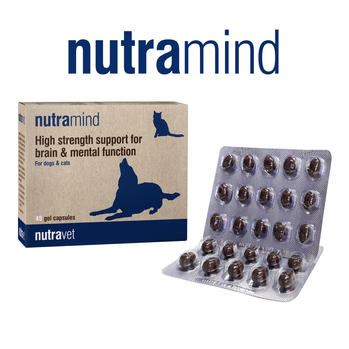 Nutravet Nutravet Nutramind Sprijin pentru Sanatatea Creierului Caini si Pisici 45 Capsule