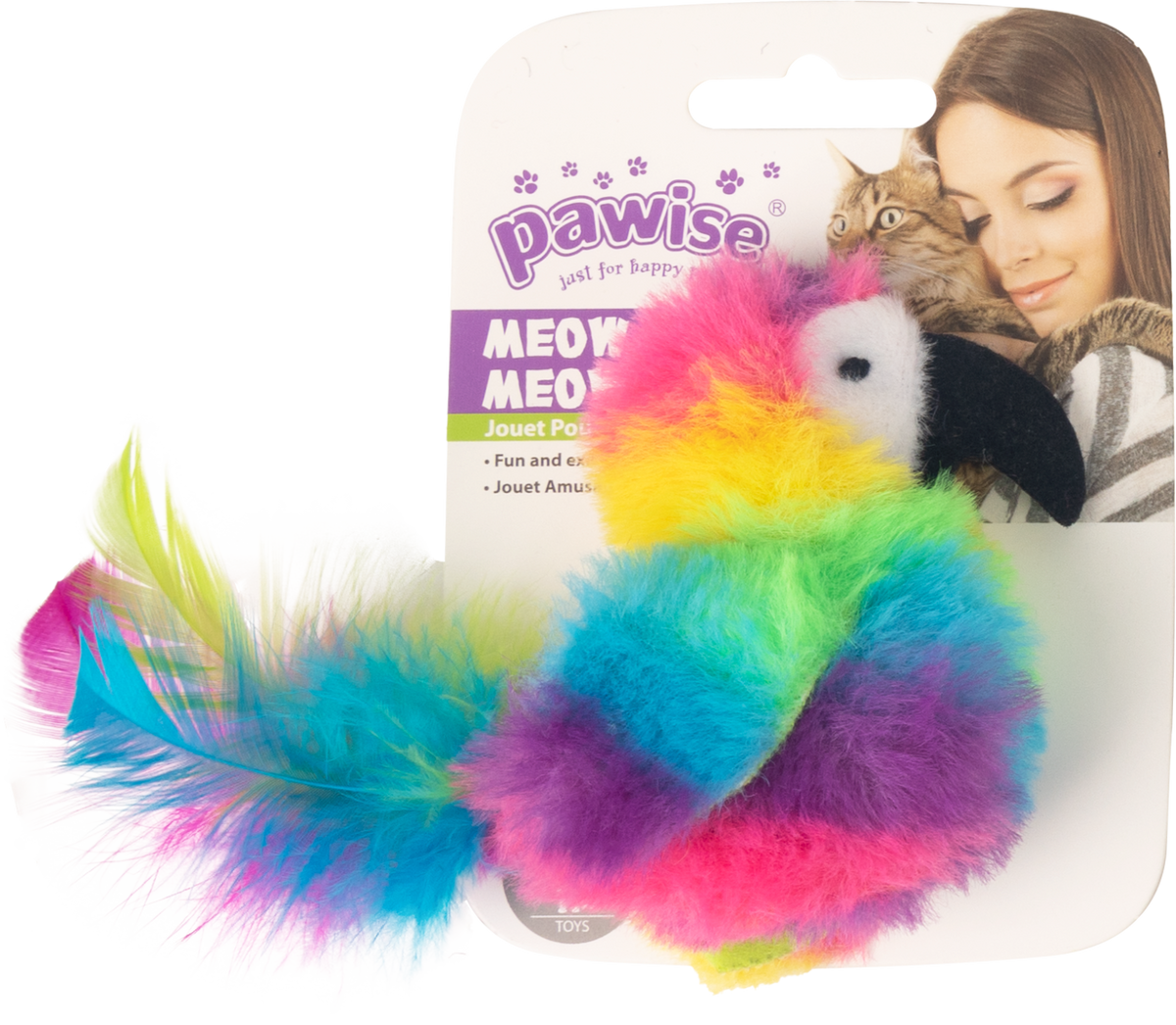Pawise Cat Toy Rainbow Bird pentru Pisici