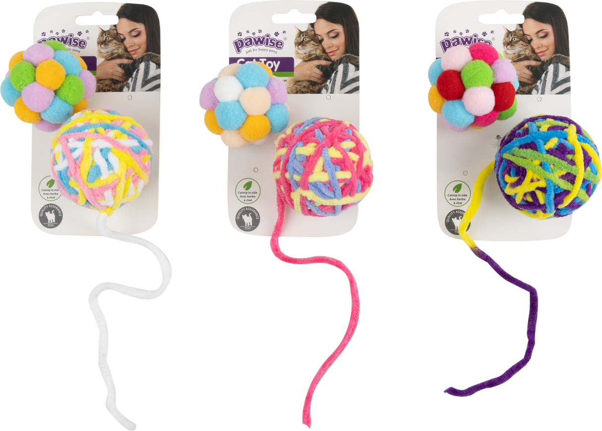 Pawise Pawise Collor 2 Balls cu Catnip pentru Pisici