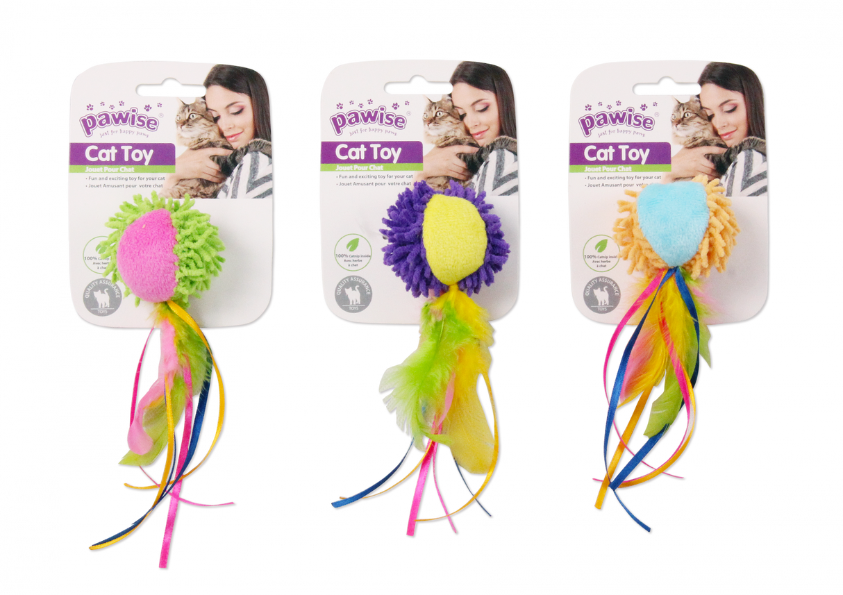 Pawise Pawise Jucarie din Plus cu Pene si Panglici pentru Pisici