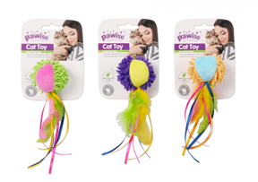 Pawise Pawise Jucarie din Plus cu Pene si Panglici pentru Pisici