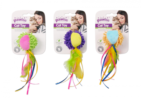 Pawise Pawise Jucarie din Plus cu Pene si Panglici pentru Pisici