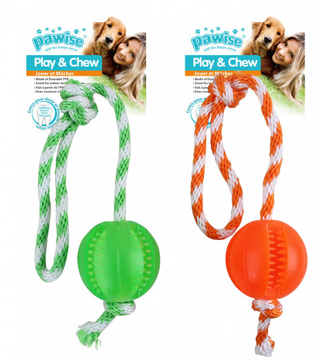 Pawise Pawise Jucarie Tip Minge de Termoplastic cu Sfoara pentru Caini
