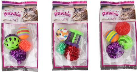Pawise Pawise Jucarii Asortate pentru Pisici 4 Buc