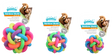 Pawise Rainbow World Minge cu Clopotel pentru Caini