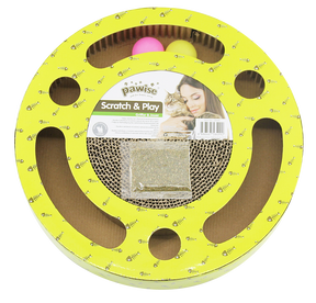 Pawise Round Cat Scratch and Play cu Catnip pentru Pisici
