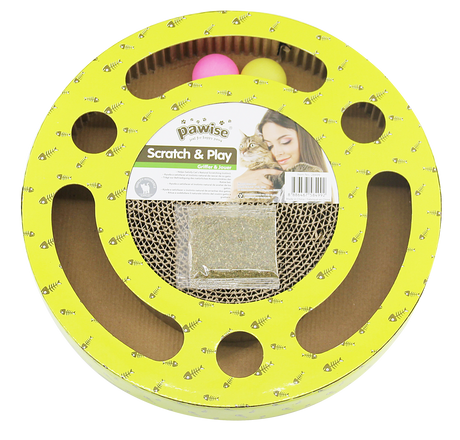 Pawise Round Cat Scratch and Play cu Catnip pentru Pisici