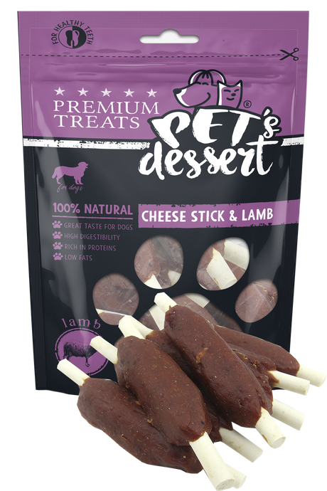 Pet's Dessert Pet's Desert Dog Cheese Stick&Lamb 80g LSL-03
