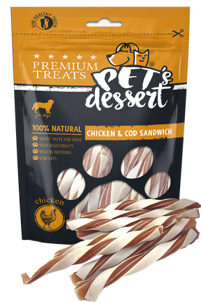 Pet's Dessert Pet's Desert Dog Chicken&Cod Sandwich 80g LSC-42