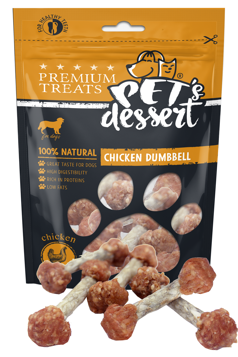 Pet's Dessert Pet's Desert Dog Chicken Dummbell 80g LSC-26