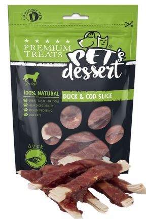 Pet's Dessert Pet's Desert Dog Duck&Cod Slice 80g LSD-12