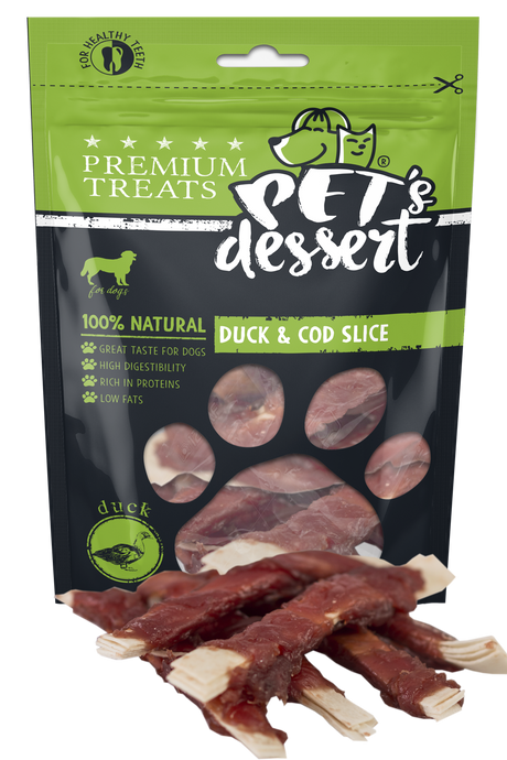 Pet's Dessert Pet's Desert Dog Duck&Cod Slice 80g LSD-12