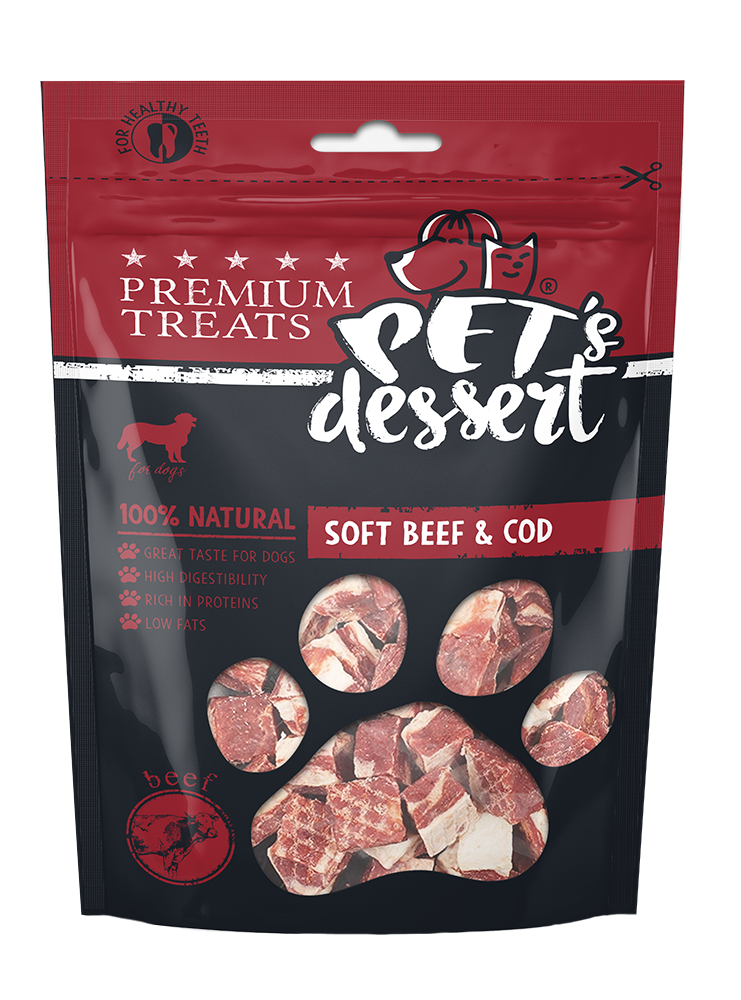 Pet's Dessert Pet's Desert Dog Soft Beef and Cod 80 Gr LSN-04