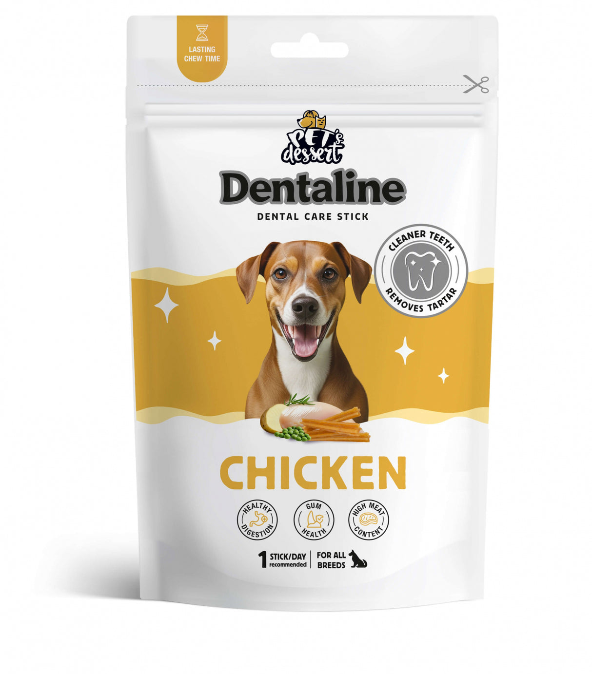 Pet's Dessert Pet's Dessert Dentaline Sticks pentru Igiena Dentara cu Pui - imagine 1