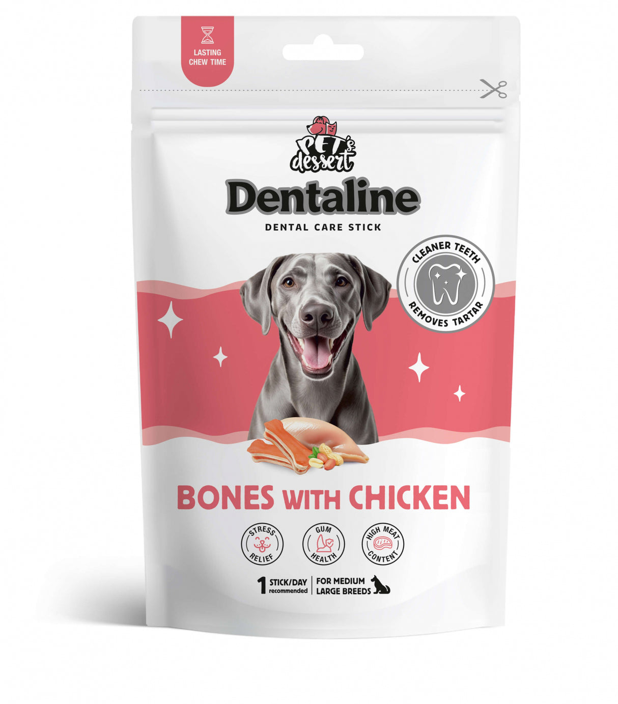 Pet's Dessert Pet's Dessert Dentaline Bones pentru Igiena Dentara Oase cu Pui - imagine 1