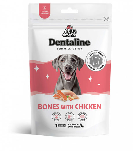 Pet's Dessert Pet's Dessert Dentaline Bones pentru Igiena Dentara Oase cu Pui - imagine 1