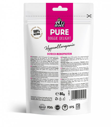 Pet's Dessert Pet's Dessert Ostrich Monoprotein Hypoallergenic 0.80 Gr - imagine 2