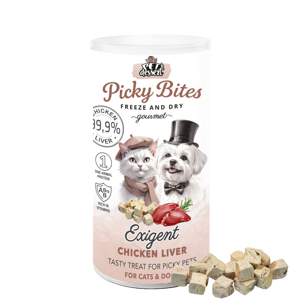 Pet’s Dessert Recompense Picky Bites Exigent cu Ficat de Pui