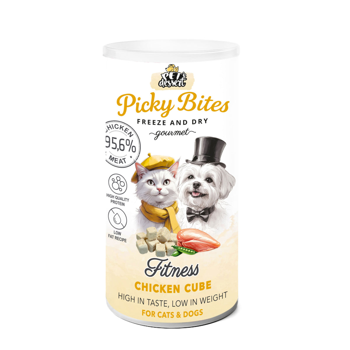 Pet’s Dessert Recompense Picky Bites Fitness Cuburi de Pui