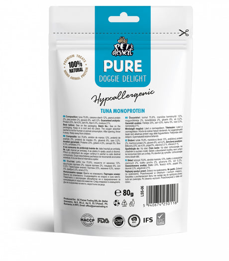 Pet's Dessert Pet's Dessert Tuna Monoprotein Hypoallergenic 0.80 Gr - imagine 2