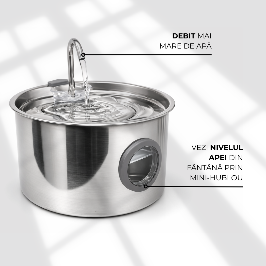 Petson Fantana AquaPet Steel pentru Caini si Pisici