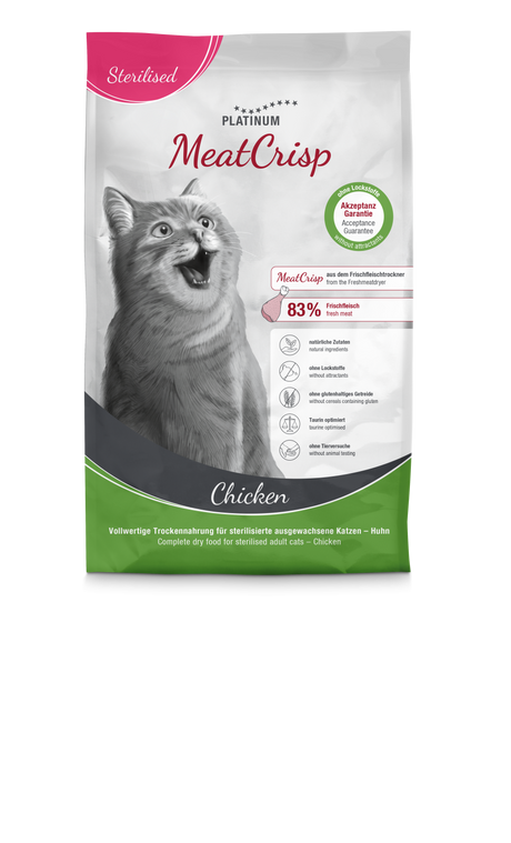 Platinum Adult Sterilised Cat Meat Crisp Hrana Uscata cu Pui
