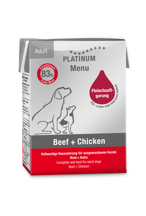 Platinum Platinum Meniu Hrana Umeda pentru Caini Adulti cu Pui si Vita 185 Gr - imagine 1
