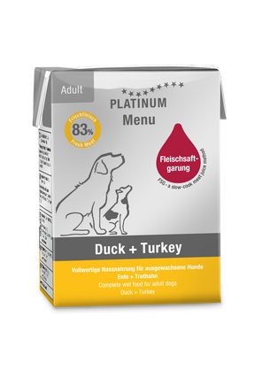 Platinum Platinum Meniu Hrana Umeda pentru Caini Adulti cu Rata si Curcan 185 Gr - imagine 1