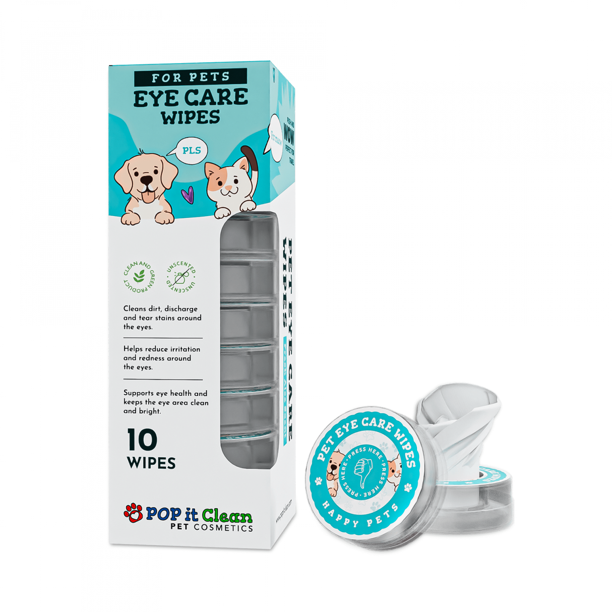 Pop It Clean Pop It Clean Servetele Umede pentru Ingrijirea Ochilor