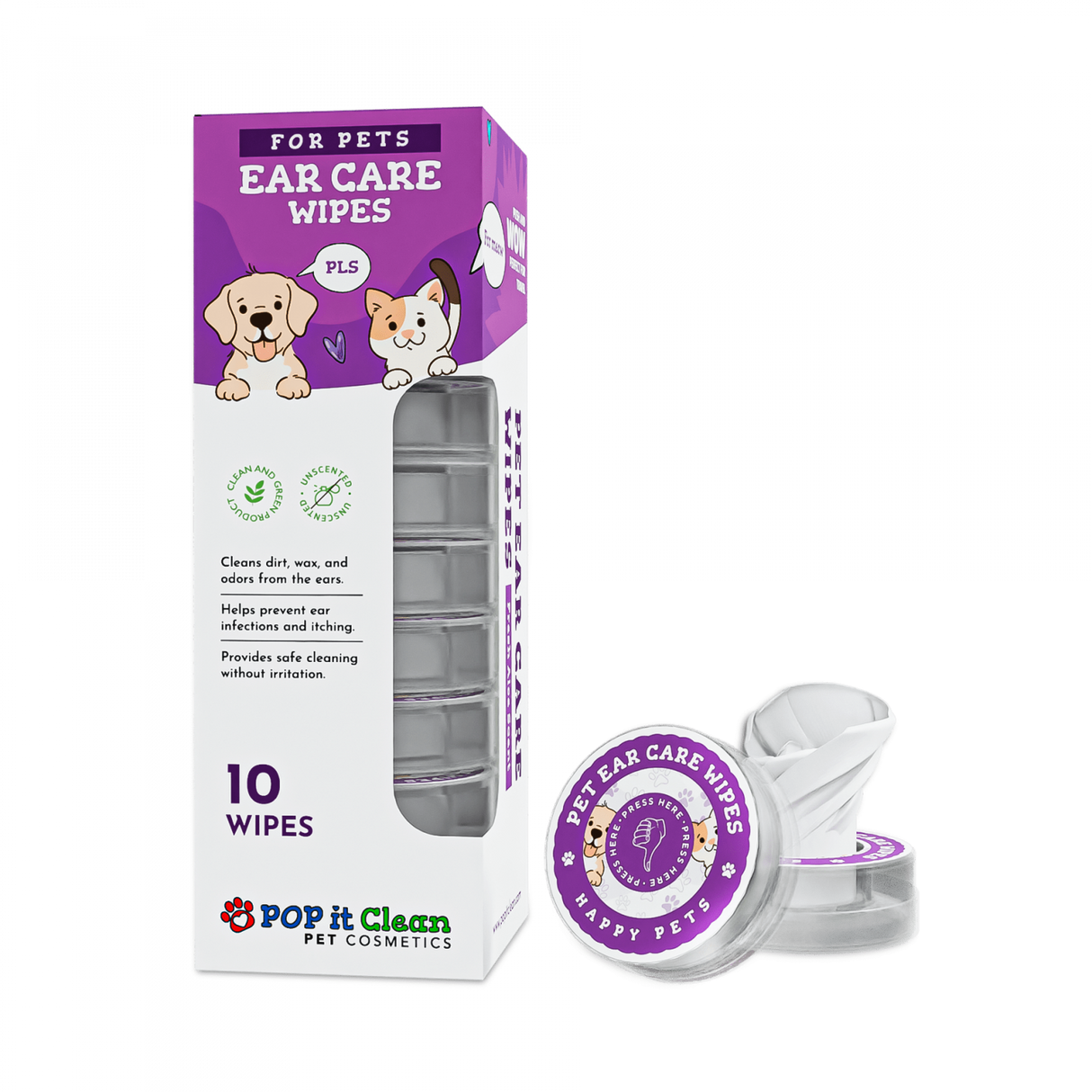 Pop It Clean Pop It Clean Servetele Umede pentru Ingrijirea Urechilor