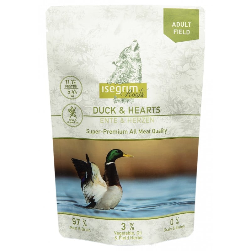 Pouch Isegrim Dog Adult - Duck & Hearts 410 Gr.