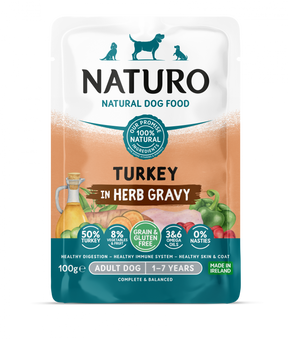 Naturo Pouch Naturo Dog Adult Grain&Gluten Free Curcan in Sos 100 Gr - imagine 1