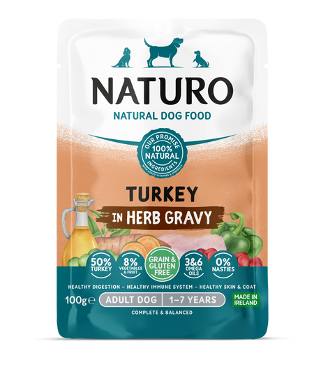 Naturo Pouch Naturo Dog Adult Grain&Gluten Free Curcan in Sos 100 Gr - imagine 1