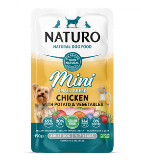 Naturo Pouch Naturo Dog Adult Mini cu Carne de Pui 150 Gr - imagine 1