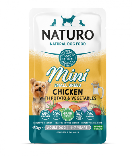 Naturo Pouch Naturo Dog Adult Mini cu Carne de Pui 150 Gr - imagine 1